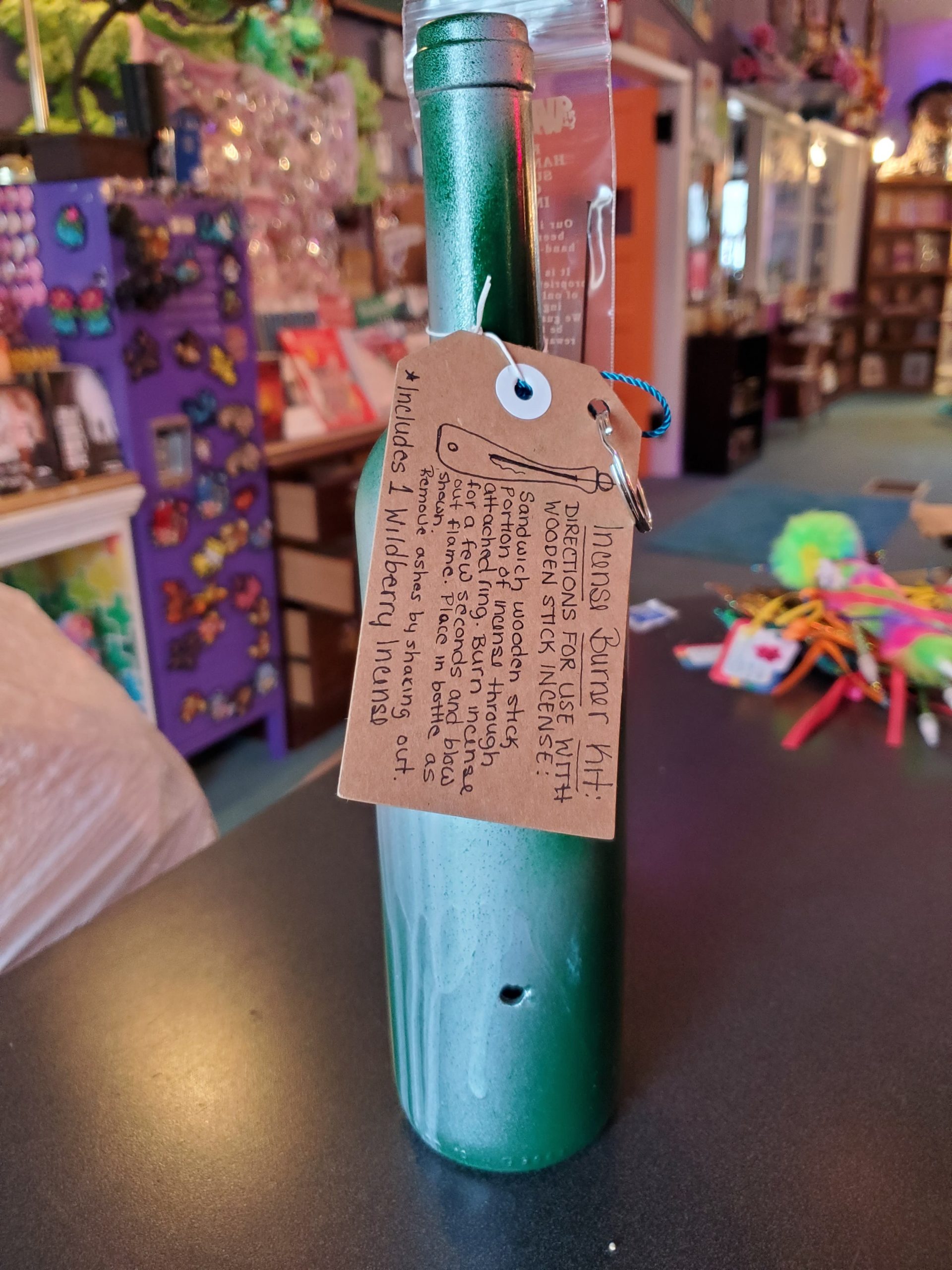 Incense Burner Bottle Kit (green, silver)